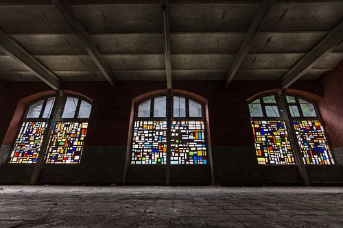 Glas in lood bij Kristalfabriek Val Saint-Lambert, Luik België