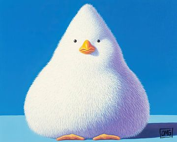 Kuiken | Feathery Fluff on Blue van OMG Art