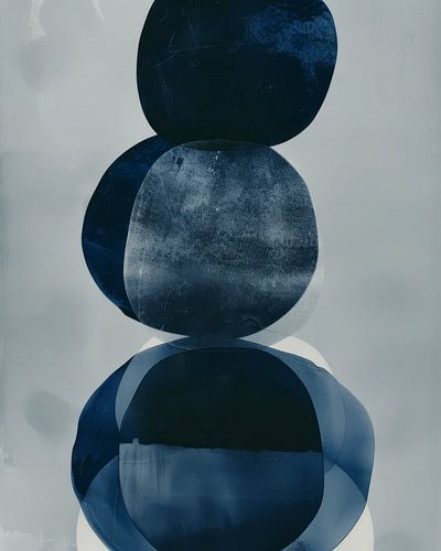 Japandi in kobaltblau, modern und abstrakt