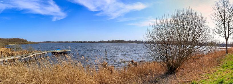 Panorama at the lake with reflection in the calm water by MPfoto71