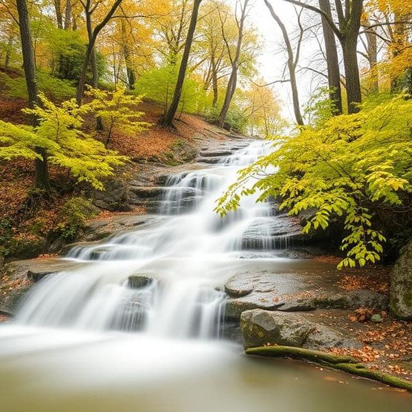 ein sprudelnder Wasserfall im Wald. von J.a Dijkstra