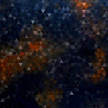 Mozaïek driehoek bruin donkerblauw #mosaic van JBJart Justyna Jaszke