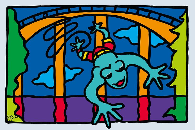  Bungee-Jumping frosch von ART Eva Maria