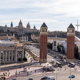 Zicht op het nationaal kunst museum van Catalunya van thomaswphotography