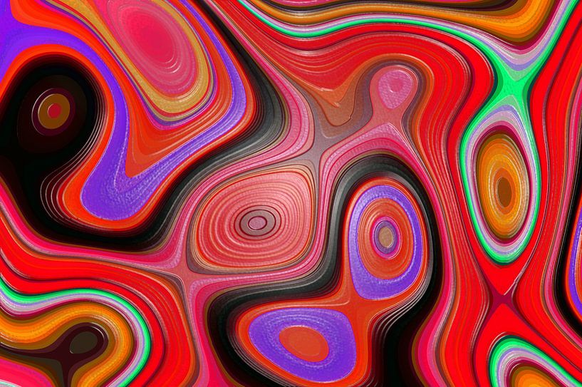 Colored Fractal 3 van Gerrit Zomerman