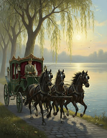 The Emerald Coach by the Lakeside Breeze by Regan Frederick