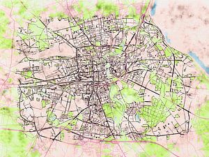 Karte von Cottbus im stil 'Soothing Spring'
