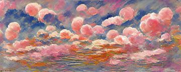 Panorama van roze wolken van Whale & Sons.