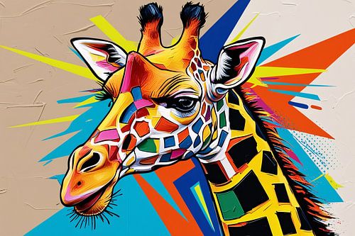 Kleurrijke abstracte giraffe kunst