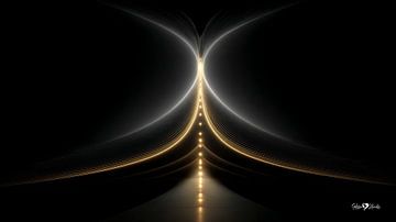 Abstraktes Schwarz mit zartem Gold