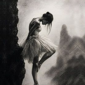 Ballerina am Abgrund – Monochromes Porträt von Ramy Salah Hefny