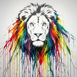 König der Tiere Löwe - Street Art Splash von Team W 32 Gallery