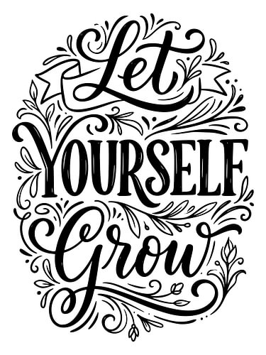 Lass dich wachsen – Motivierende Handlettering-Kunst, botanische Typografie, Grafikdesign