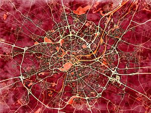 Karte von Caen im stil 'Amber Autumn'