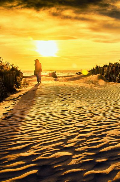 Vrouw in duinen van Dieter Walther