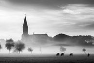 church in the morning fog van Martijn Kort thumbnail