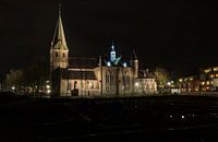 #Unique evening photo of the Remigius church, congregation Pigeons