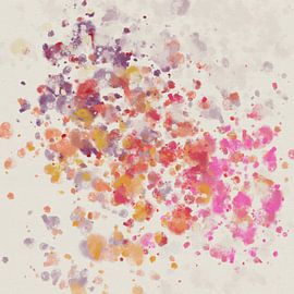 Speels abstract in felle kleuren, vrolijke pasteltinten van Dina Dankers