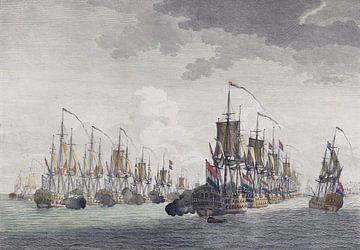 Der Beginn der Seeschlacht auf der Doggersbank, Cornelis Bogerts, 1781