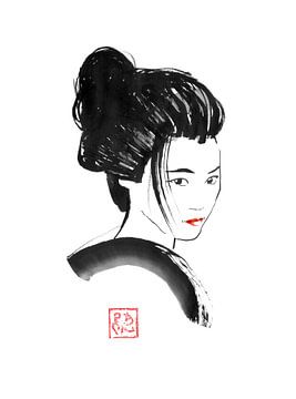 geisha red lips