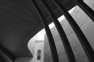 Zwart-wit Architectuur MAXXI Museum Rome Italië 2 van Martijn Jebbink Fotografie