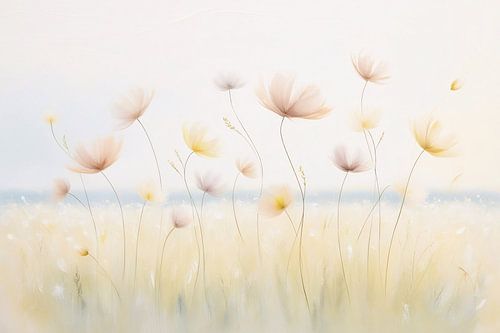 Dromerige zachte bloemenvelden