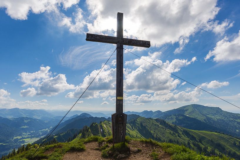 Summit cross on the Siplinger Kopf, 1746m, Allgäu Alps by Walter G. Allgöwer
