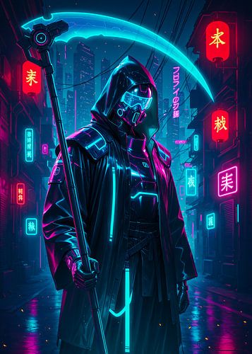 Cyberpunk Style Grim Reaper