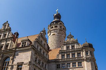 Uitzicht op het oude stadhuis in de stad Leipzig