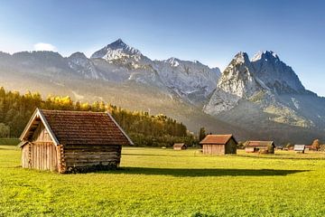 Alpine meadows and huts near Garmisch Partenkirchen