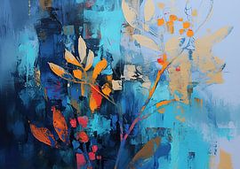 Fleurs minimales abstraites sur Peinture Abstraite