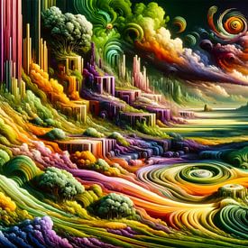 Abstract - Leven in heldere kleuren van Max Steinwald