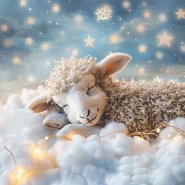 Schlafendes Lamm von Poster Art Shop