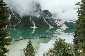 Lago di Braies in the Dolomites. by Menno Schaefer