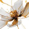 Abstracte bloemvorm in wit en goud met vloeiende glazen lijnen van But First Framing