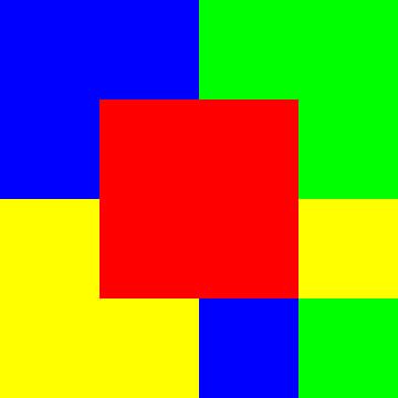 4x4 in 16 | Morphing | Zentrum mit Quadrat | V=052-07 | P #01