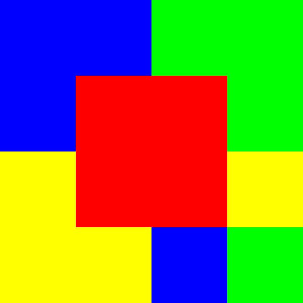 4x4 in 16 | Morphing | Centrum met vierkant | V=052-07 | P #01 van Gerhard Haberern