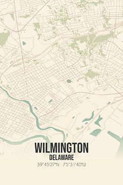 Alte Karte von Wilmington (Delaware), USA. von Rezona