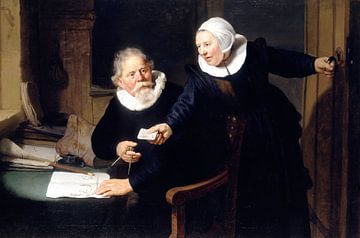 Portret van Jan Rijcksen en zijn vrouw Griet Jans, Rembrandt