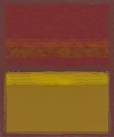 Abstract schilderij met geel en rood