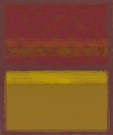 Abstrakte Malerei mit Gelb und Rot von Rietje Bulthuis
