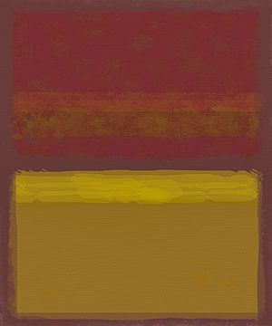 Abstract schilderij met geel en rood