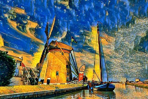 Molen Westland á la Vincent van Gogh