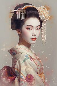 Traditionelles Geisha-Porträt.