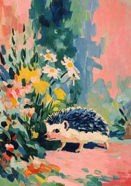 Hedgehog Poster Garden Matisse Style Art by Niklas Maximilian