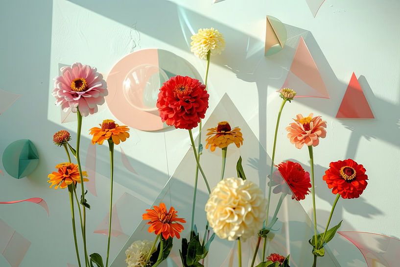 Zinnias by Poster Art Shop