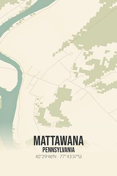 Vieille carte de Mattawana (Pennsylvanie), USA. sur Rezona