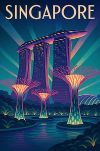 Singapur Strahlkraft - Art Deco Marina Bay Sands Poster