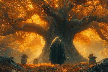 L'arbre d'automne du vieux druide sur artefacti
