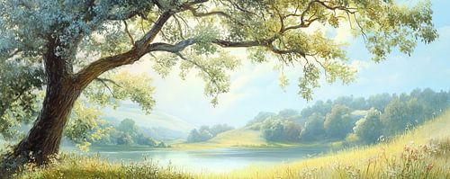 Paysage panoramique avec arbre